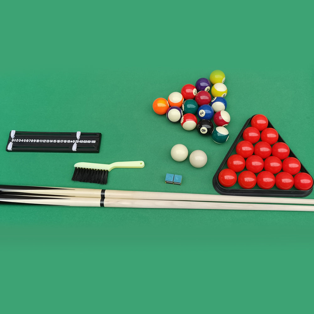 Riley 6ft Traditional Snooker and Pool Table - Oak Finish - Green Cloth - Fixed Leg - Free Table Top